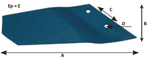 Pièces d'usure disque et dent - Cultivateurs - Aileron coudé court droite pour SMARAGD Lemken adaptable