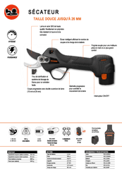 Viticulture, arboriculture - Sécateurs - Sécateur à batterie BCL226