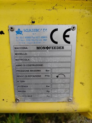 Mélangeuse traînée Sgariboldi MONOFEEDER 17ST